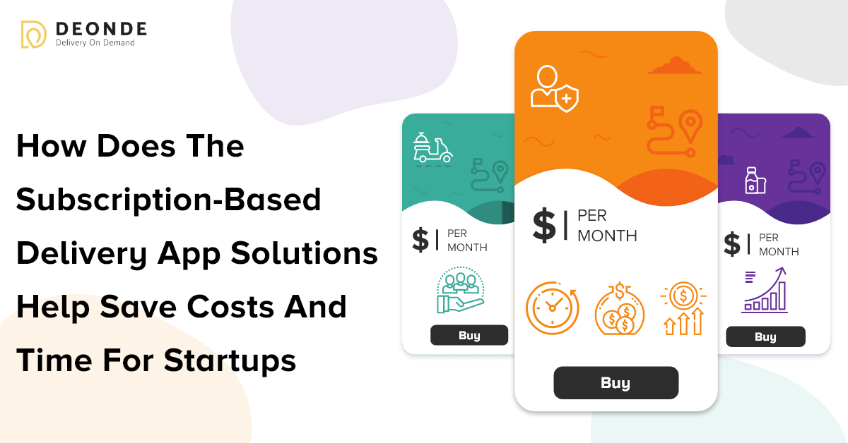 How does the subscription-based delivery app solutions help save costs and time for startups