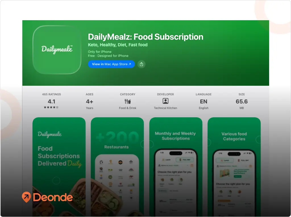 Daily Mealz subscription based healthy food delivery app