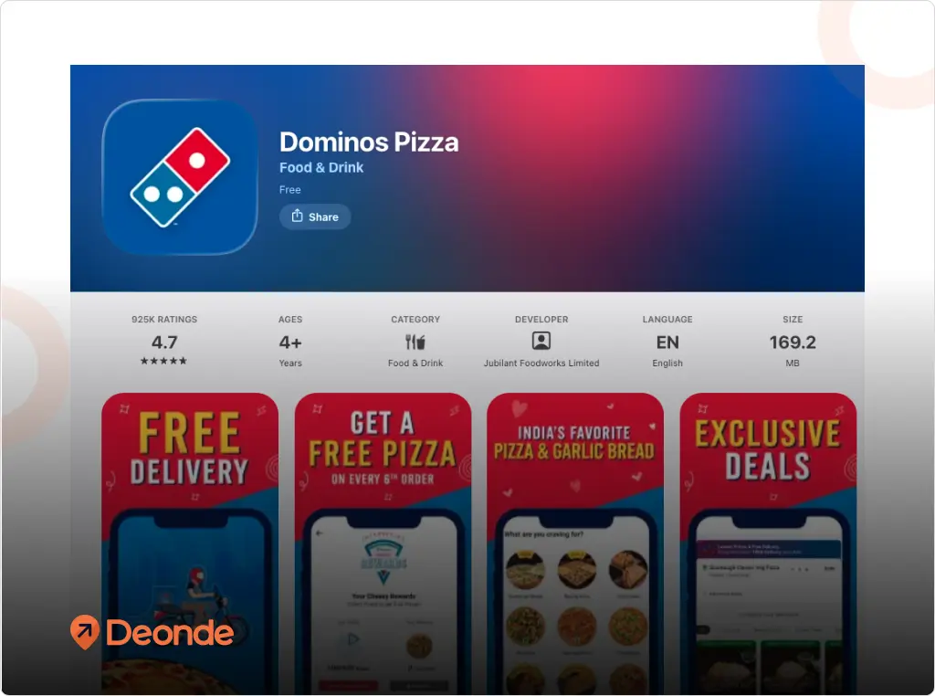 Dominos Online Pizza Delivery App