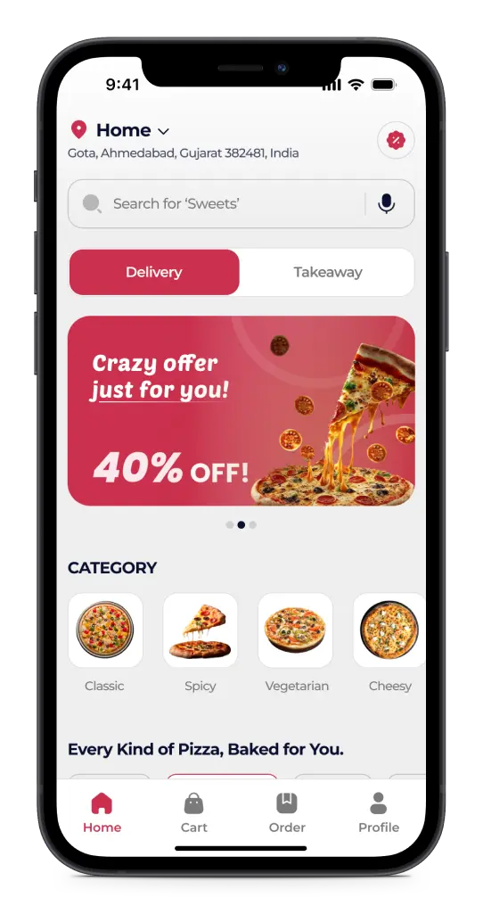 How to Design the Perfect Pizza Delivery App: Best Practices for Success 2 Pizza Delivery App home page