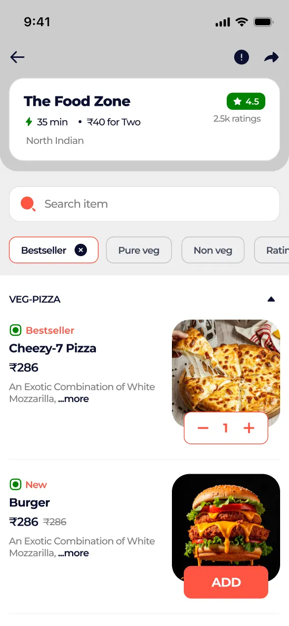 How to Design the Perfect Pizza Delivery App: Best Practices for Success 4 food Restront Detail user