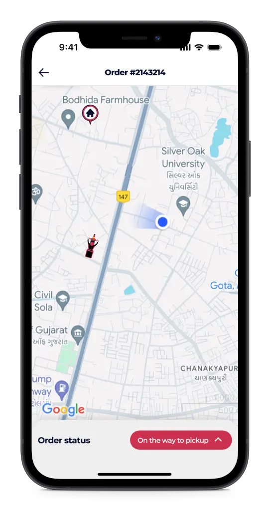pizza delivery Real time order tracking