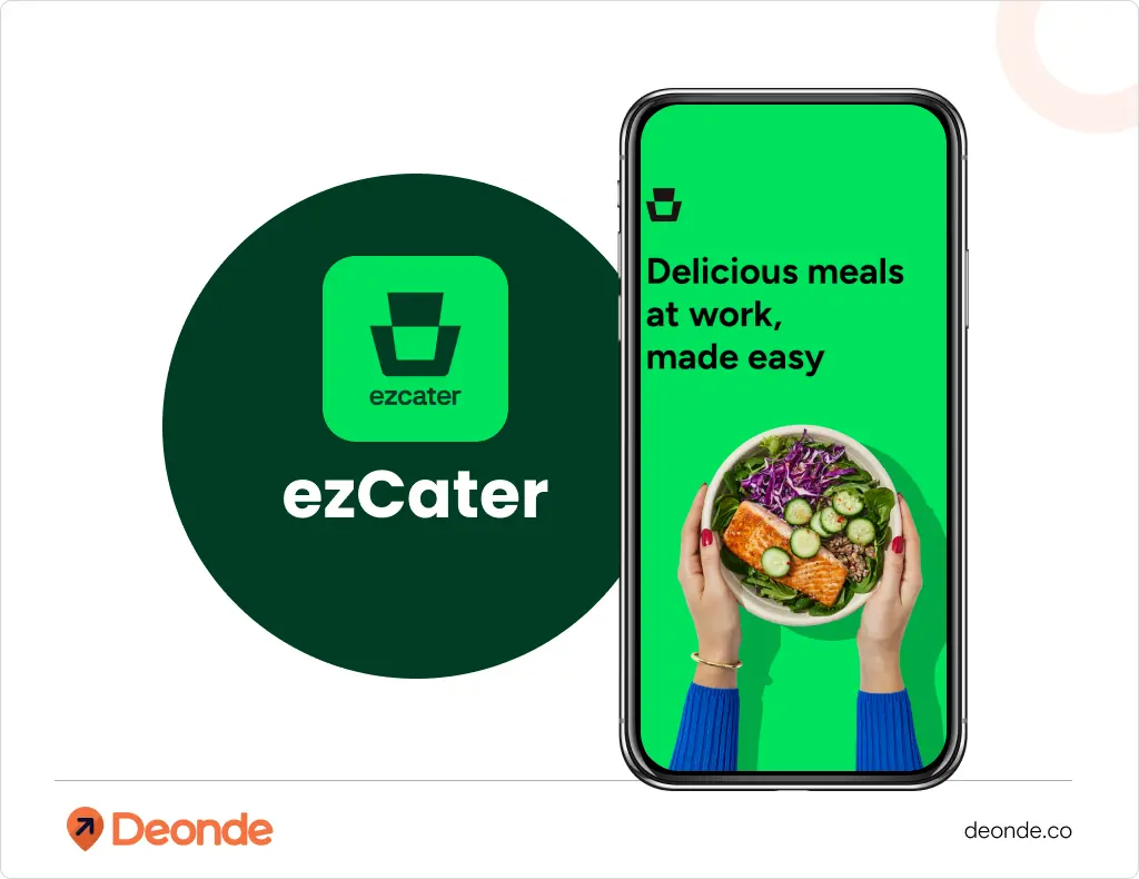ezCater Catering app logo and interface