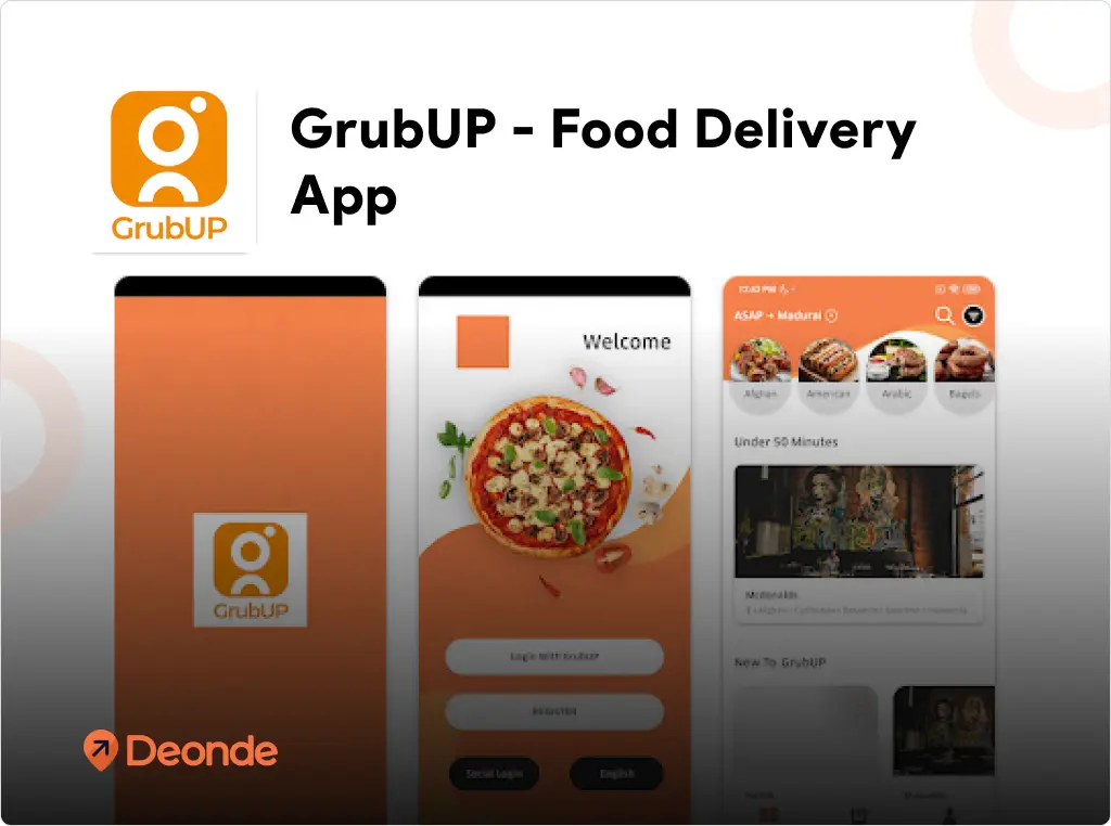 Top 8 Online Food Delivery Apps in Australia (2026) 9 GrubUP Australia customer app screen with logo