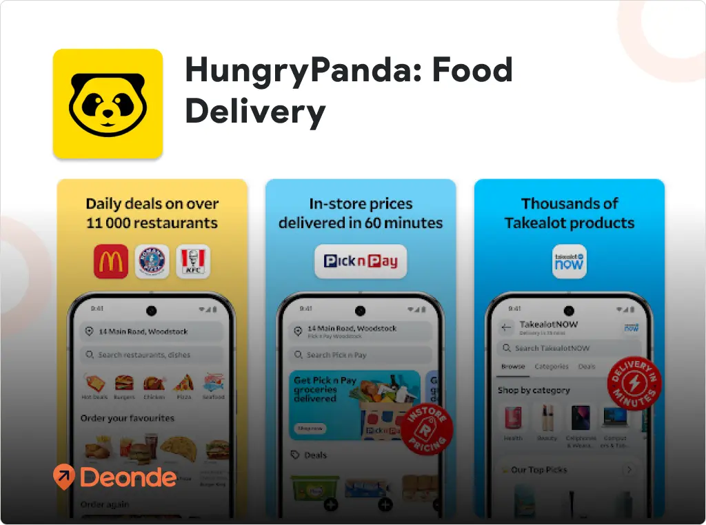 Top 8 Online Food Delivery Apps in Australia (2026) 7 HungryPanda Australia Delivery app screen with logo