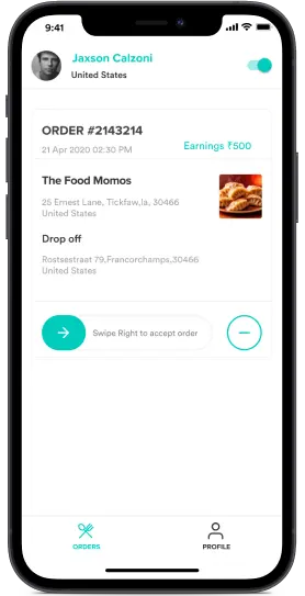 Uber Eats delivery driver app