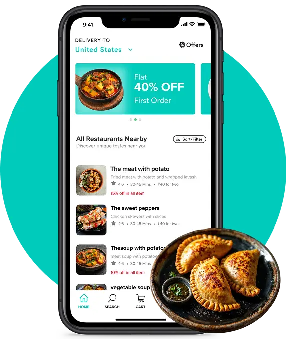 Uber Eats clone app interface
