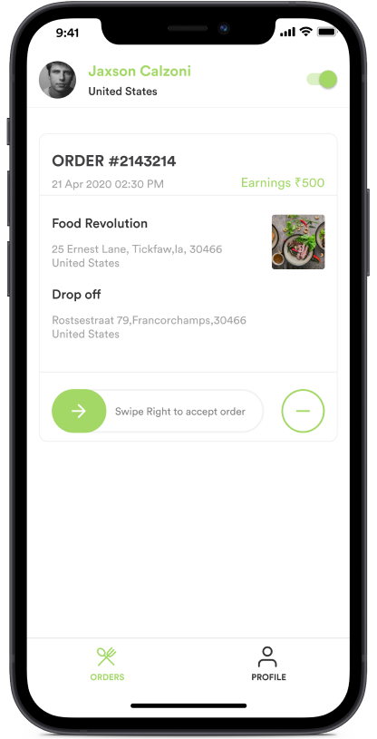 Delivery Hero delivery driver app