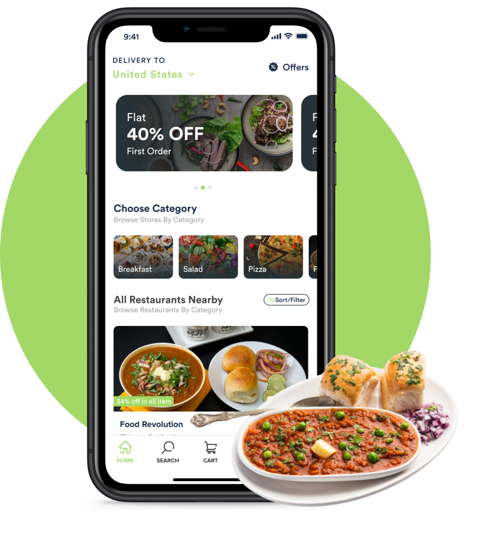Talabat clone app interface