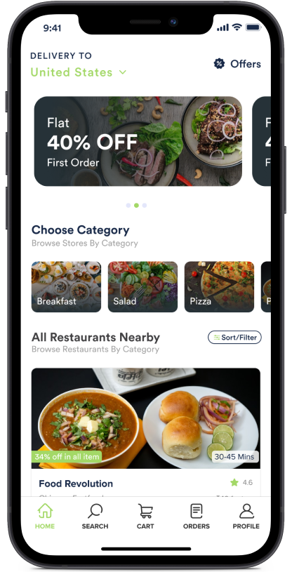 Delivery Hero clone customer app features