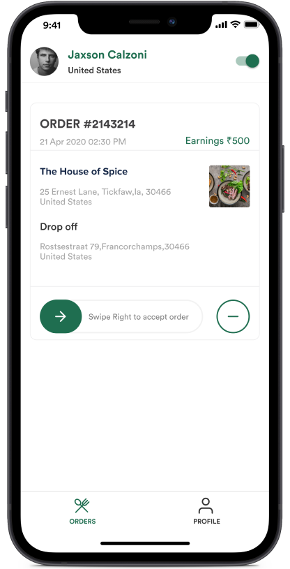 GrubHub Alternative Store/restaurant App Interface