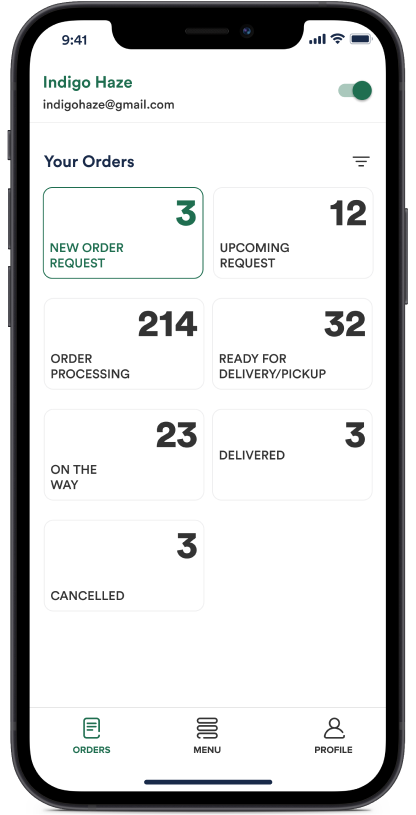 GrubHub Alternative Driver Partner App Interface