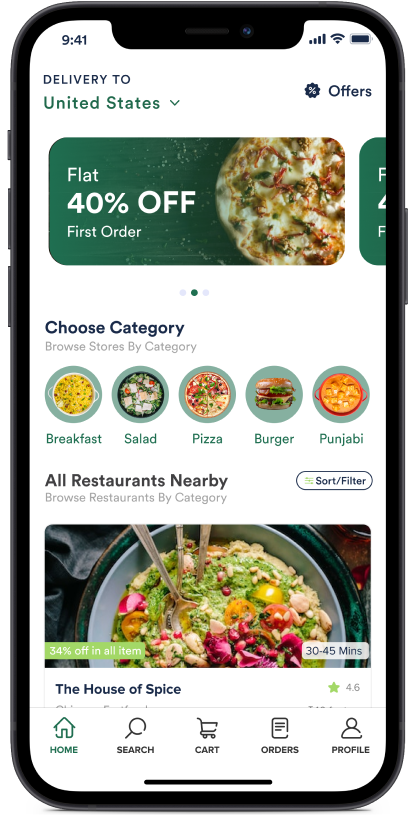 GrubHub Alternative Customer App Interface