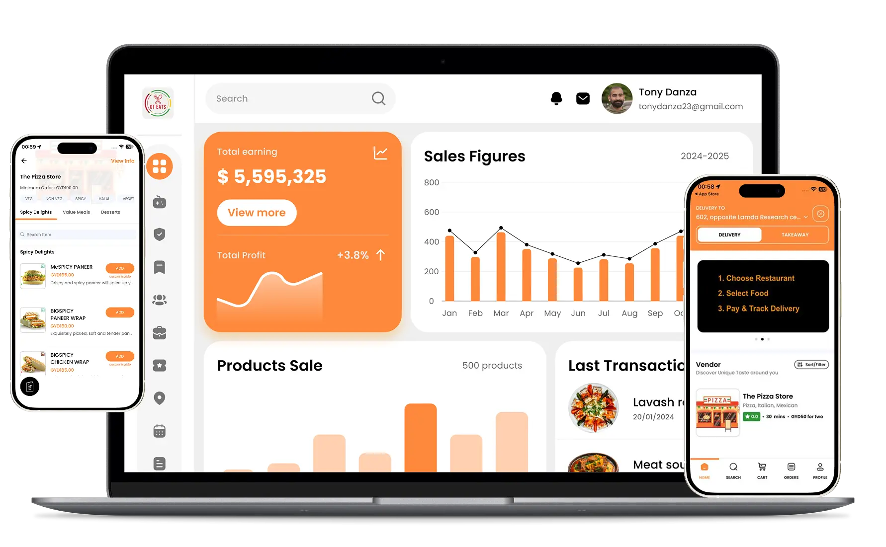 GTEats food delivery app — full platform overview