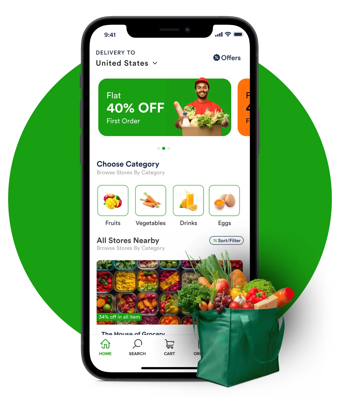 Instacart clone app interface