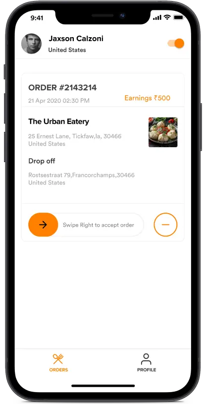 Uber Eats clone merchant app features