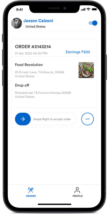 Ordering.co Alternative Store/restaurant App Interface