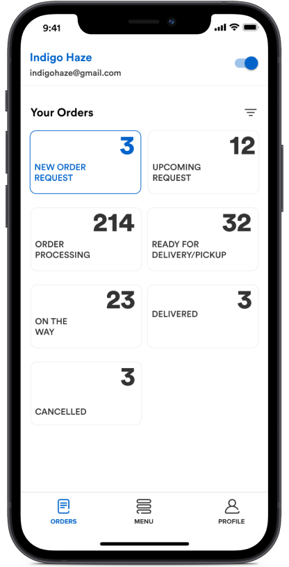 Ordering.co Alternative Driver Partner App Interface