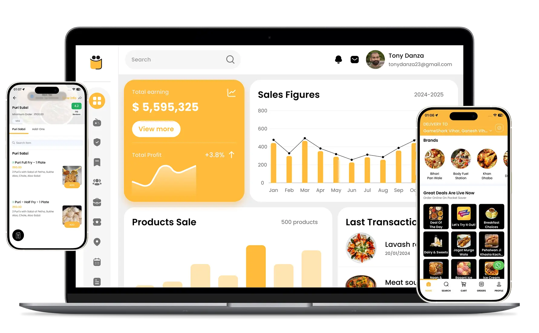 Pocket Saver super app — multi-category delivery platform for food, grocery and home services, built by Deonde