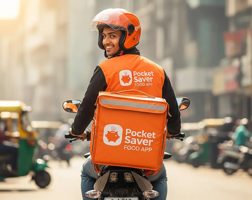 Pocket Saver super app interface for food and grocery delivery