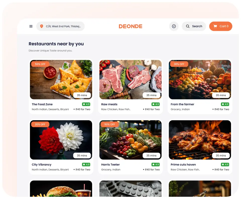 Mobile-optimized restaurant app for seamless performance