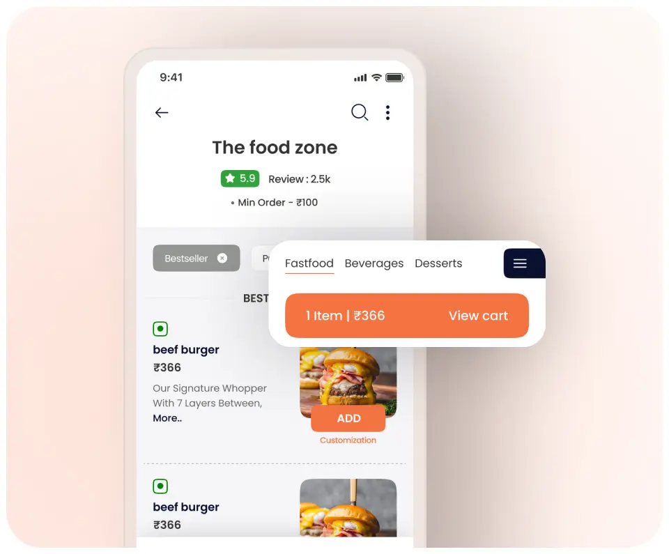 Mobile-optimized restaurant app for seamless performance