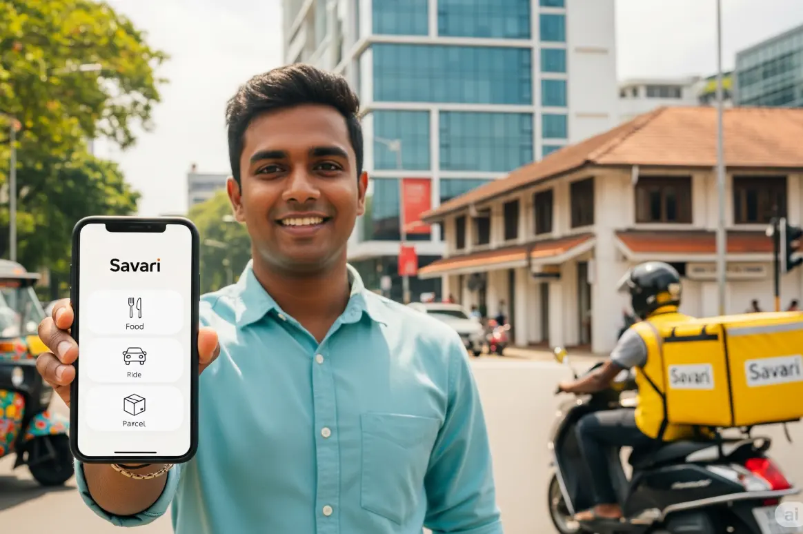 Savari food and grocery delivery app interface
