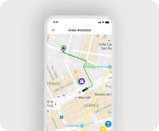 Milk delivery route planning on a map in the driver app