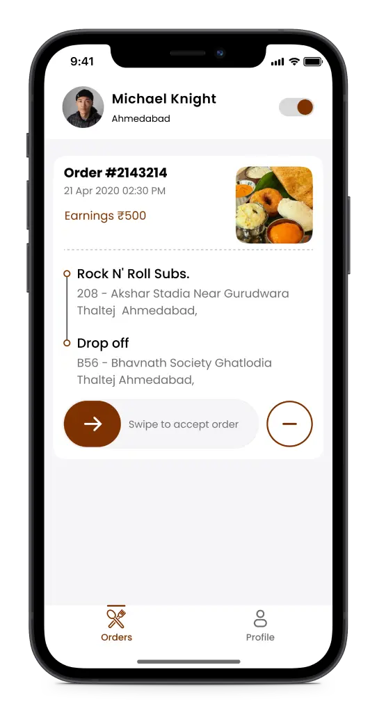 Food Delivery System Driver App